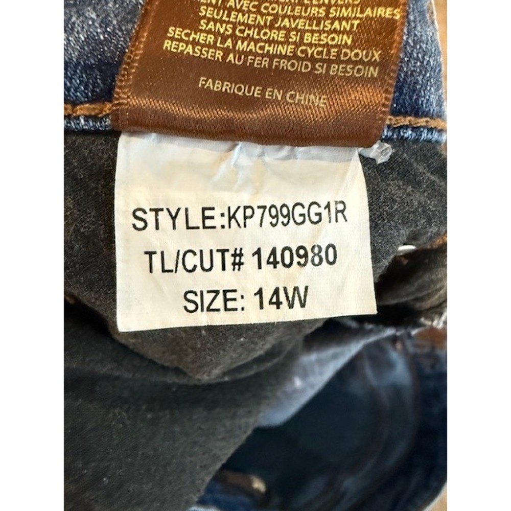 Kut from the Kloth Women Blue Straight Leg Jeans KP799GG1R 14W Medium Wash Denim - Picture 6 of 10